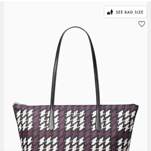 Kate Spade "Kitt" Purple Houndstooth Tote